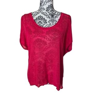 Line linen blend short sleeve lightweight sweater size medium